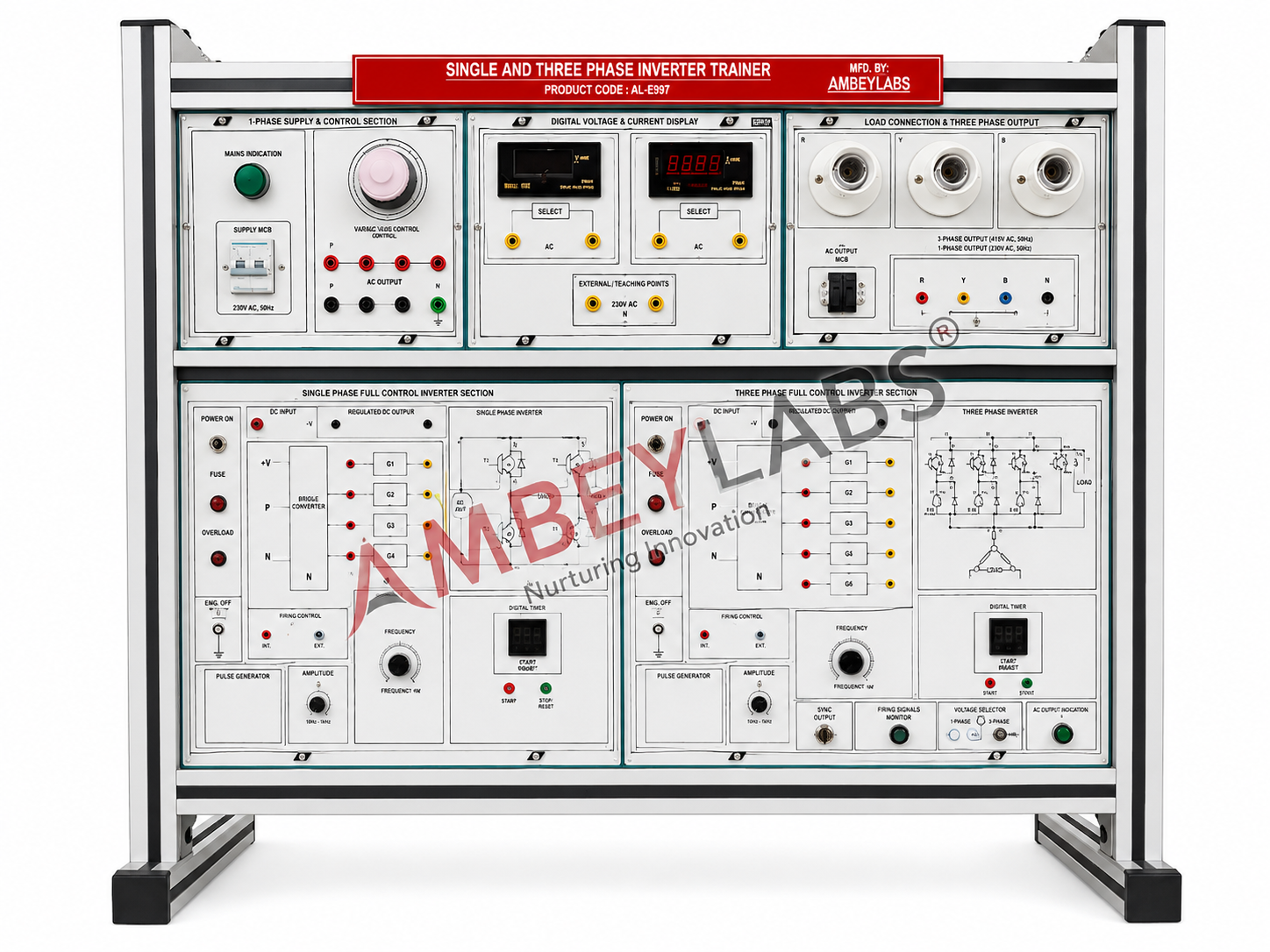 AL-E208B SCR SINGLE AND THREE PHASE HALF-FULL CONTROLLED BRIDGE CONVERTER TRAINER